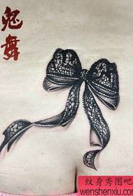 Beautiful and delicate lace bow tattoo pattern