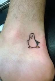 Men's ankle, a cartoon little penguin tattoo pattern