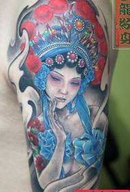Arm of a classical beauty Tsing Yi Hua Dan tattoo pattern