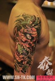 The arm is very cool, a colorful prajna tattoo pattern