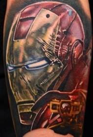 Arm color rot man mask tattoo pattern