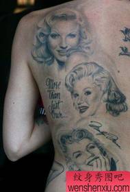 Model complet de tatuaj de vis de spate