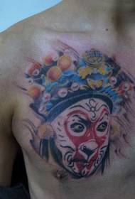 Magandang hitsura ng dibdib ng unggoy na hari sun Wukong mukha pattern ng tattoo