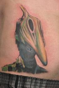Чоловічий візерунок татуювання з маскою динозавра