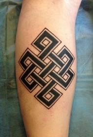 Melnā teļa ķeltu mezgla tetovējuma modelis