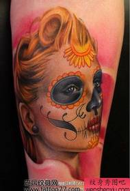 Classic good looking European and American beauty portrait tattoo pattern