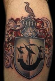 Anchor totem shield medaglia mudellu di tatuaggi