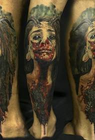 Tatuaggio di donna di diavolo sanguinolu