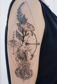 Tatuiruočių augalo modelis, ryškus augalų tatuiruotės raštas