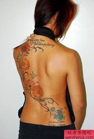 Pattern ng back vine daisy tattoo