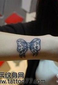 Stylish classic leopard print bow tattoo