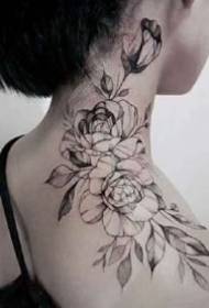 Satu set desain tato polos hitam yang indah untuk wanita