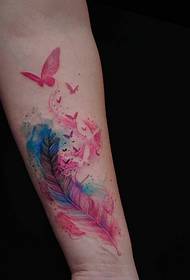 A set of watercolor flowers tattoo designs for girls