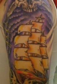 Axel färg pirat pråm tatuering mönster