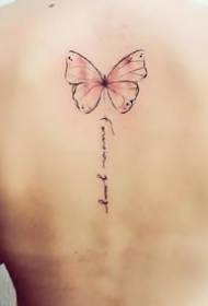A set of small fresh colored small butterfly tattoos for girls