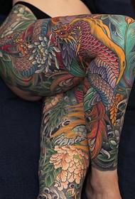 a colorful phoenix tattoo pattern that makes people scream
