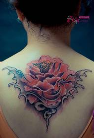 Girl peony flower tattoo scene