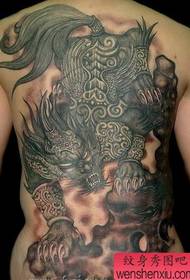 Male tattoo pattern: full back animal beast tattoo pattern