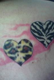 Modello di tatuaggio leopardo zebra amore spalla colore