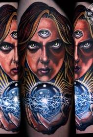 Perna horror estilo cor cor mulher misteriosa tatuagem imagem