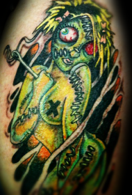 Zastrašujući crtani zombi ženski uzorak tetovaža
