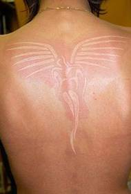 Angel invisible tattoo pattern on female back
