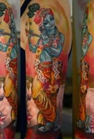 Arm hindu goddess illustration wind woman with sheep tattoo pattern