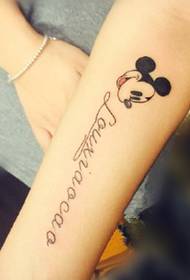 Little girl favorite Mickey Mouse tattoo