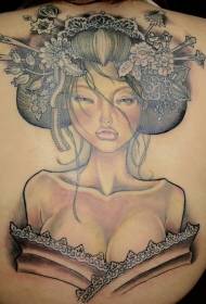 Sexy geisha-tatoeëringspatroon