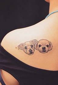 Puppyhond \\ u200b \\ u200btattoo-patroon in verschillende delen