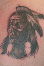 Shoulder brown indian warrior avatar tattoo picture