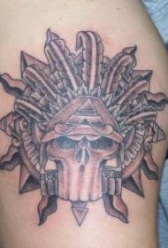 Aztec tribal warrior tattoo pattern