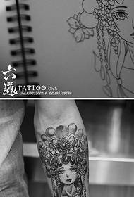Chinese style wearing a flower flower tattoo pattern
