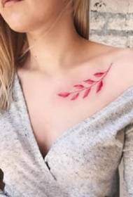 A group of red, small and fresh tattoo designs for girls
