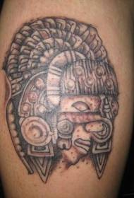 Aztec female warrior tattoo pattern