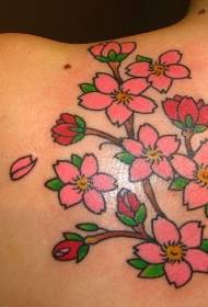 Female shoulder color peach tattoo picture