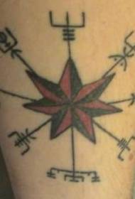 Символ пиратского знака с татуировкой с красными и черными звездами