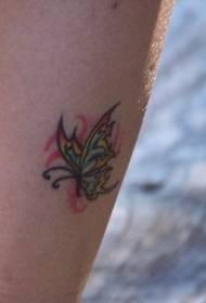 Mažas spalvotas drugelio tatuiruotės raštas