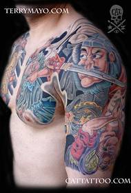 Tattoo show picture: double and half 胛 馗 馗 馗 ghost tattoo pattern