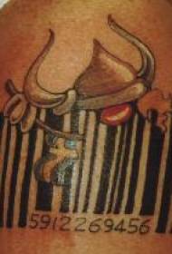 Modèle de tatouage de code à barres de couleur de bras