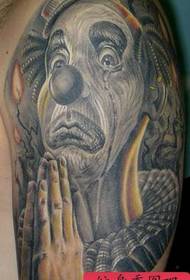 Tattoo Txawv: European thiab Asmeskas 3D Clown Tattoo Tawv Tus Qauv rau Txiv Neej Tattoo Qauv