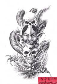 ຮູບແບບ tattoo skull prajna ມັງກອນ