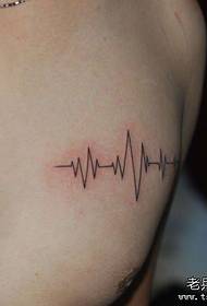 Male chest with an electrocardiogram tattoo pattern