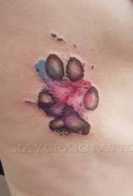 Boys side waist painted geometric elements paw tattoo pictures