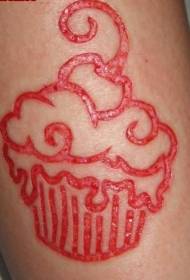 Cute cake cut meat tattoo pattern