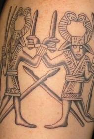 エジプトの戦士の神秘的なタトゥーパターン