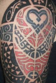 Shoulder color pirate tribe totem tattoo picture