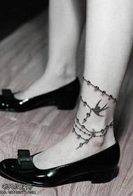 Tattoos-ka haweenka Anklet Swallow waxaa wadaagaya tattoos