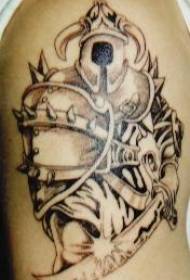 Patron de tatuatge amb armadura i guerrera viking de Brig