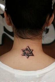 Small and stylish six-star star tattoo